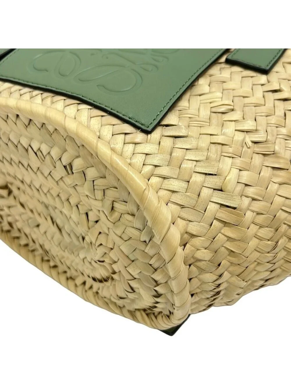 Loewe Handbag Basket Bag Small Beige Green Leather